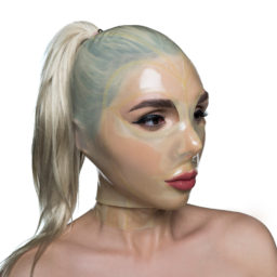 Open ponytail latex hood