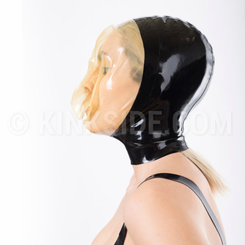 Latex breathplay hood